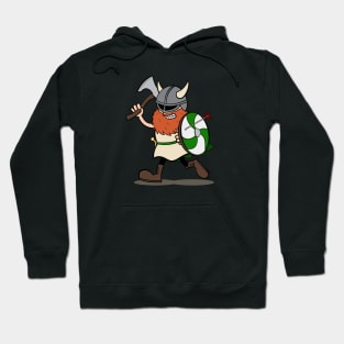 Viking Berserker Cartoon (Player 3 / Green) Hoodie